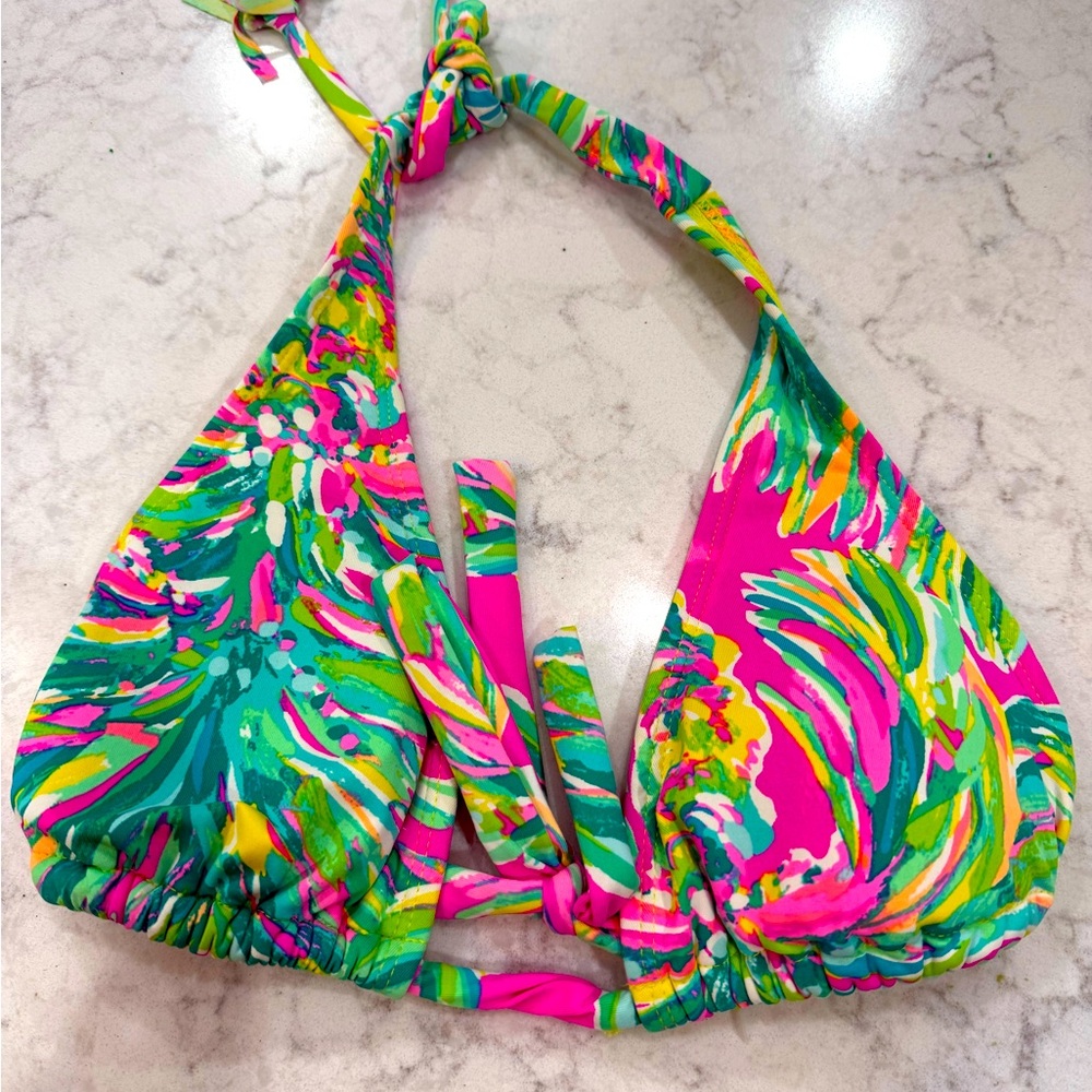 Lilly Pulitzer Multicolor Triangle Bikini Top sz 2